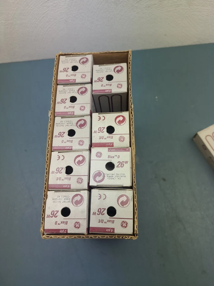 GE Biax D/E 26 W 4 Pin Light Bulb - NEW! BOX OF 10 NOS - Image 2 of 4