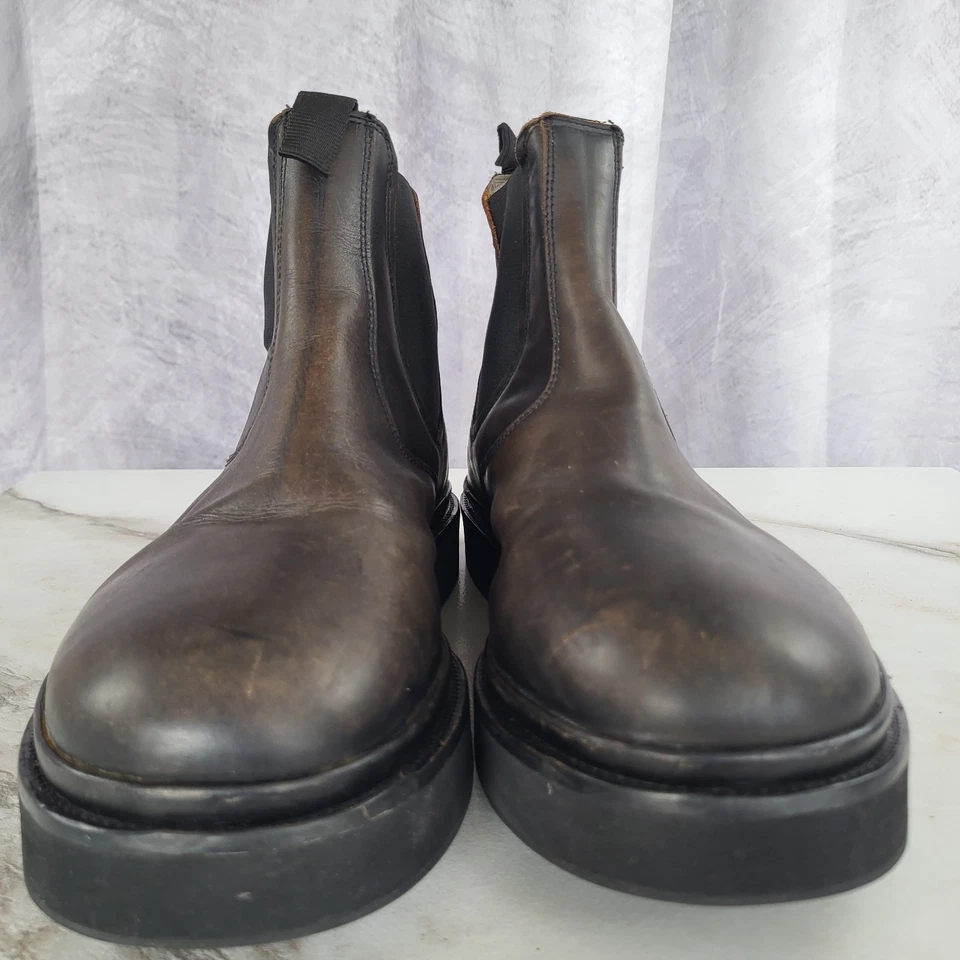 Botas Chelsea gruesas de cuero liso All Saints JonBoy para hombre talla 46 D carbón Foto 2 de 4