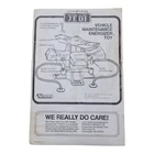 Star Wars ROTJ Kenner Vehicle Maintenance Energizer Instructions Manual 1982 M12