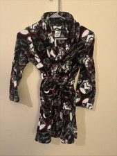 Star Wars Boy's Black White Red Stormtrooper Front Tie Fuzzy Robe