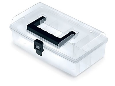 KNU25 Behälter: kollektiv mit Partitionen transparent 245x150x85mm KISTENBERG