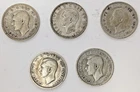 Lot of 5 Canadian Silver Quarters 1938, 1939 & 1943 80% Silver – Free Shipping