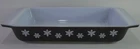 Vintage PYREX Black Snowflake 575-B Casserole 2 Quart Dish USA Rare Gothic
