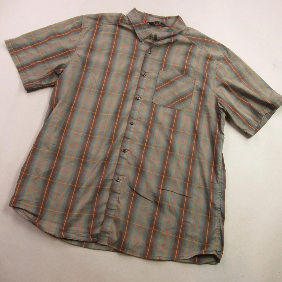Camisa Arcteryx Para Hombre Grande Manga Corta Bolsillo Botón Frontal Ligera A Cuadros Foto 2 de 4