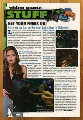 2002 Buffy Vampire Slayer/Blade II/Resident Evil Zero PS2 Xbox Print Ad/Poster