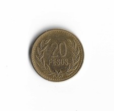 1991 Colombia - 20 Pesos - 997 - Aluminum Bronze - 3.6g