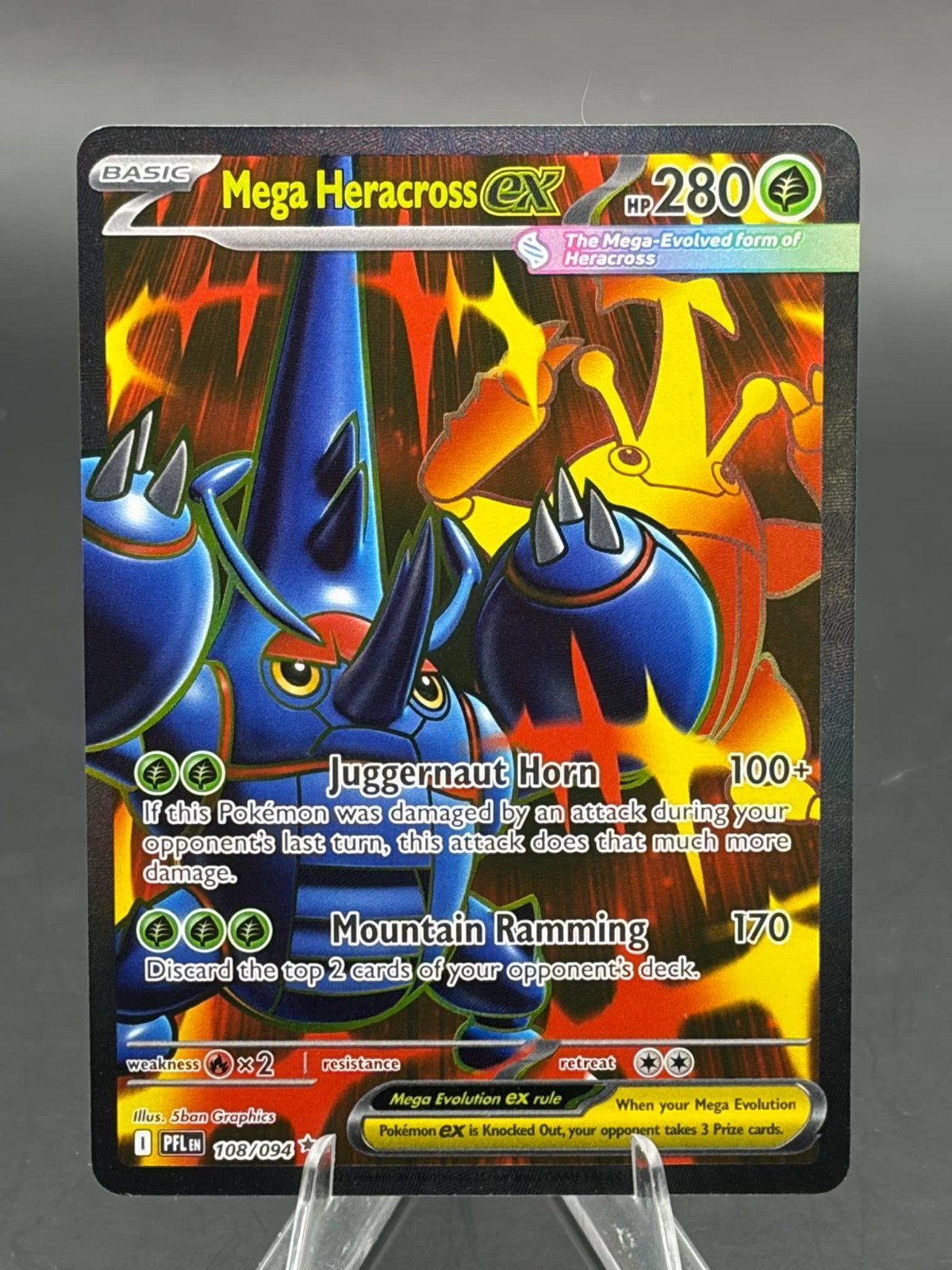 Mega Heracross EX 108/094 Ultra Rare - Pokemon TCG Phantasmal Flames NM/Mint