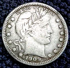 1909 BARBER QUARTER ............MIN. BID .01 & NO RESERVE!