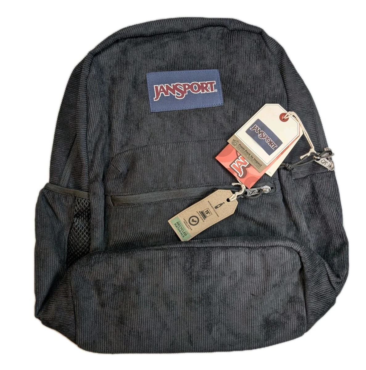 jansport backpack black ebay Big Student (Black) : Clothing, Shoes & Jewelry 100% Recycled Polyester 600 Denier One large main compartment Side water bottle pocket Internal padded sleeve fits 15 inch laptop Iconic straight Jansport Cross Town Plus 17Classic