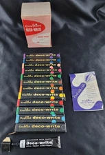 Vintage Craftint Deco-Write 1 Dozen Tubes Liquid Embroidery Tubes
