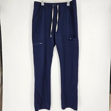 FIGS Scrub Pants Mens Large Tall Technical Collection Cairo Drawstring Blue