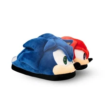 New Boys' Ground Up Sonic & Knuckles 3D Plush Slippers 11/12 13/1 2/3 4/5