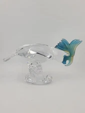 Vintage Royales de Champagne Frosted and Clear Crystal Cockatoo Bird Figurine