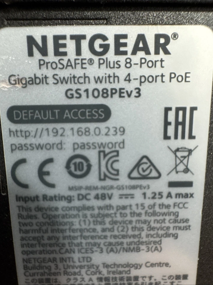 NETGEAR ProSafe Easy Smart Managed PoE Switch - GS108PE300NAS - Image 4 of 4