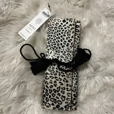 NWT Chicos GWP Animal Jewelry Roll Leopard Print Purse Travel Case Organizer