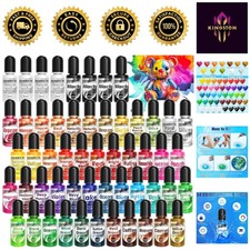 Fast-Drying Alcohol Ink Set with 54 Vibrant Colors for Resin and Painting Use