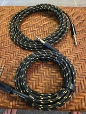 2 Pk Elecan 1/4 Inch TRS Instrument Cable 10 Ft Right Angle to Straight Balanced