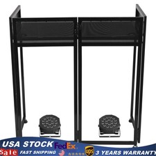 Foldable DJ Event Facade White Black Scrim Iron Frame Booth Travel Bag W/2 Light