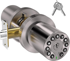 Keypad Door Knob with Key,Keyless Entry Door Lock, Code Locks Door Knob, Auto Lo