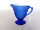 Hazel Atlas COBALT BLUE ROYAL LACE CREAMER - Depression Glass