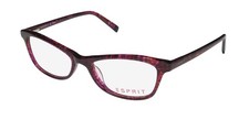 NEW ESPRIT 17468 EYEGLASSES WOMENS CAT EYE PURPLE 534 PLASTIC FULL-RIM 50-16-140