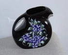 Fiesta HLC LARGE Disc Pitcher Black with Floral Design READ
