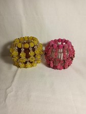 Vintage Safety Pin/Beaded Votives Pre-owned 4"