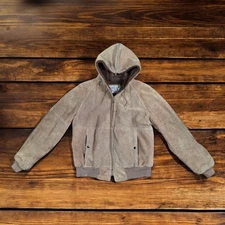 VTG Sears The Leather Shop Jacket Mens 40 Reg Brown Suede Sherpa Lined Coat 