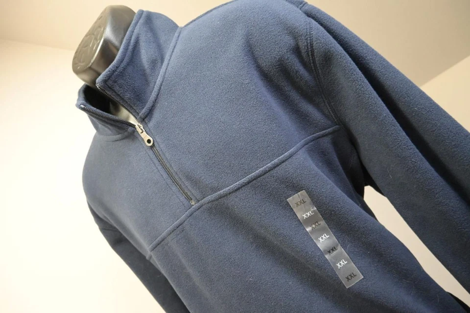 Croft & Barrow Full Zip Fleece Jacket Hiking Camp Sweater Dark Blue Mens Sz 2XL - Image 2 of 4