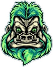 Funny Gorilla Face Monkey Animal Car Bumper Window Sticker Decal 4"X5"
