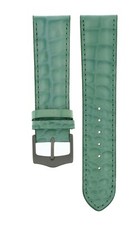 22mm Mint tone Genuine Leather Band with Silver tone Buckle