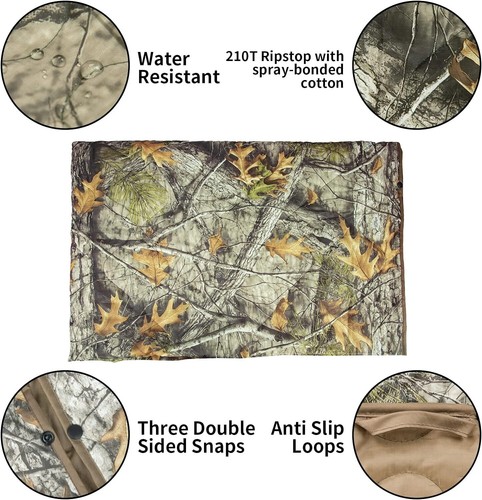 Manta de poncho camuflada woobie impermeable para acampar al aire libre, senderismo, caza - Imagen 3 de 37