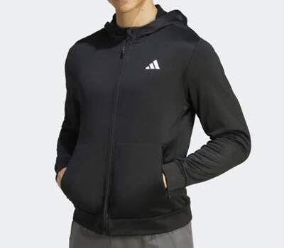 Adidas Men Essentials Hoody Jacket Black Run Fashion Casual Top