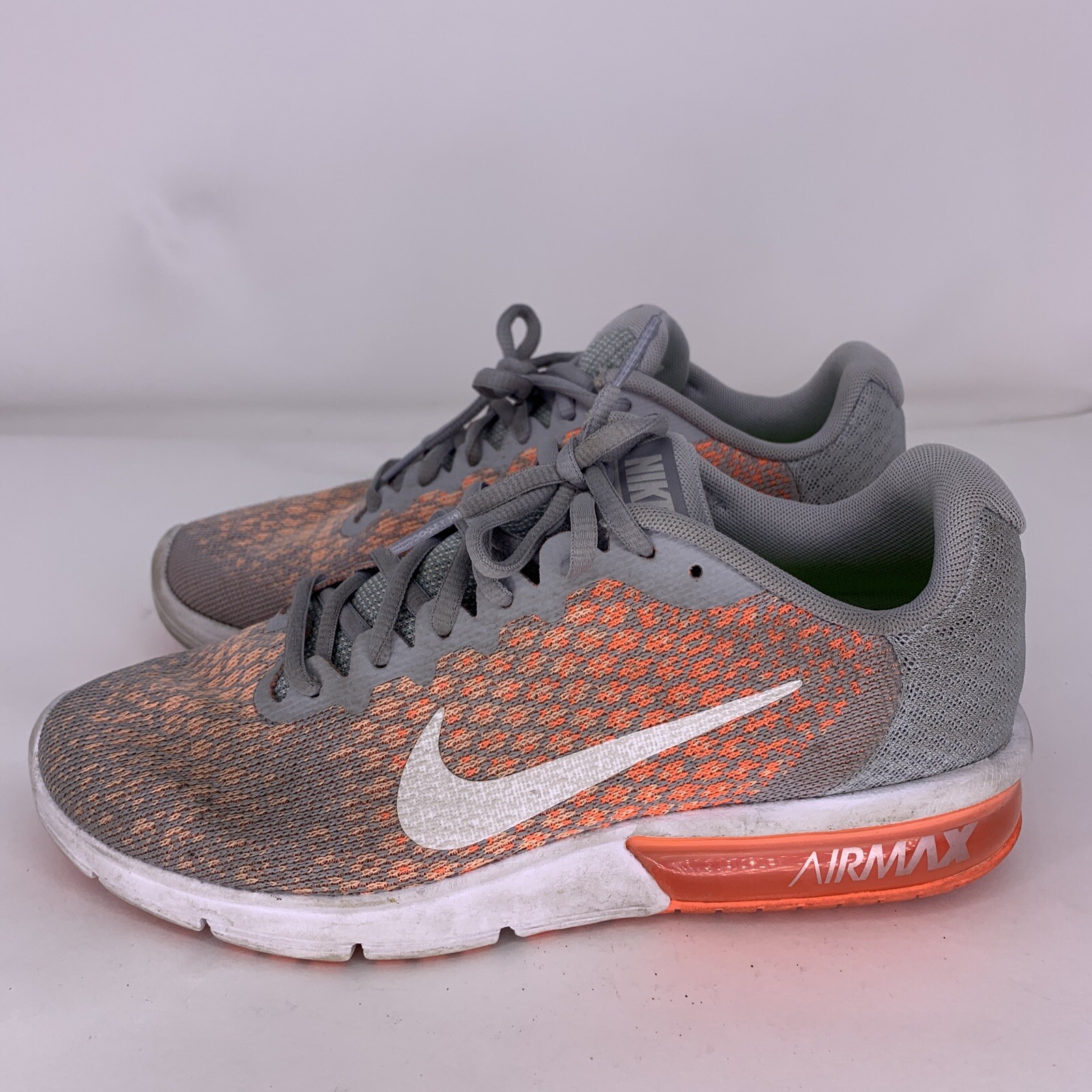 locutor Aplicado Visión Nike Air Max Sequent 2, 852465-005 Gray/Orange/White, Women&#039;s Size 9.5  | eBay