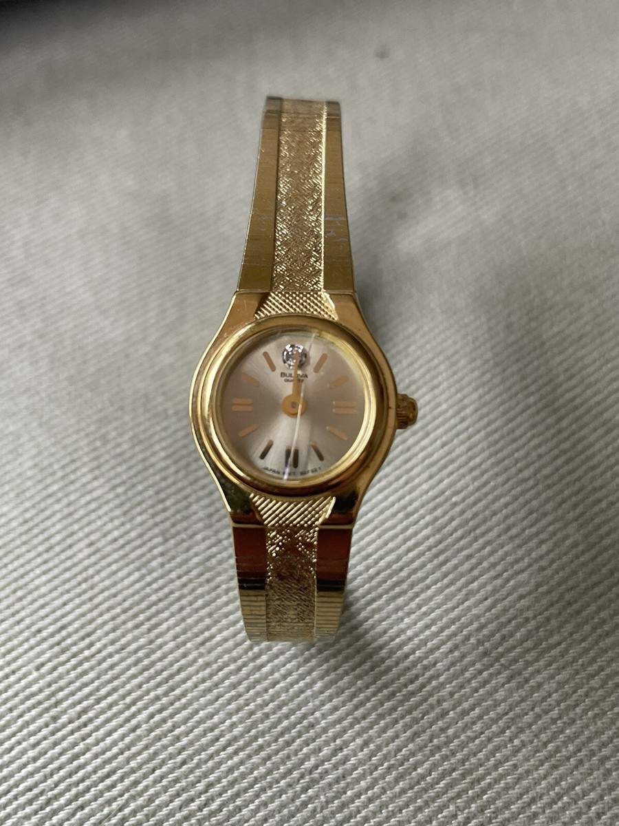 Vintage Bulova Goldtone Women's Watch and Wrist Band - P9 Vintage Bulova Goldtone Women's Watch and Wrist Band - P9