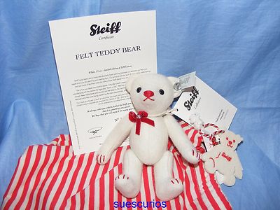 Steiff Filz Teddybär weiß - limitierte Auflage - RAR - EAN 035937 geringe Stückzahlen