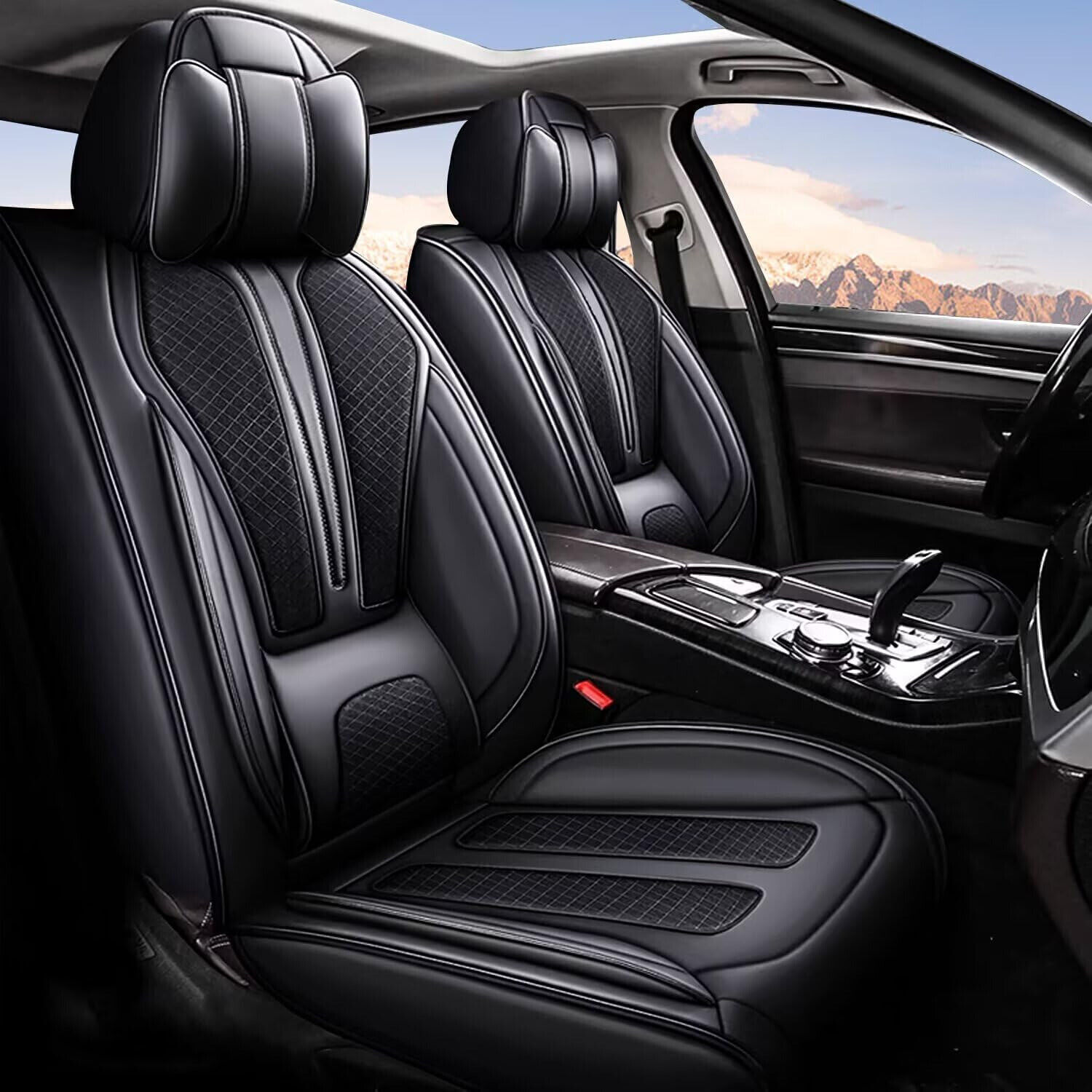 Breathable Faux Leather Car 2/5 Seat Cover Protectors For Cadillac SRX 2010-2016