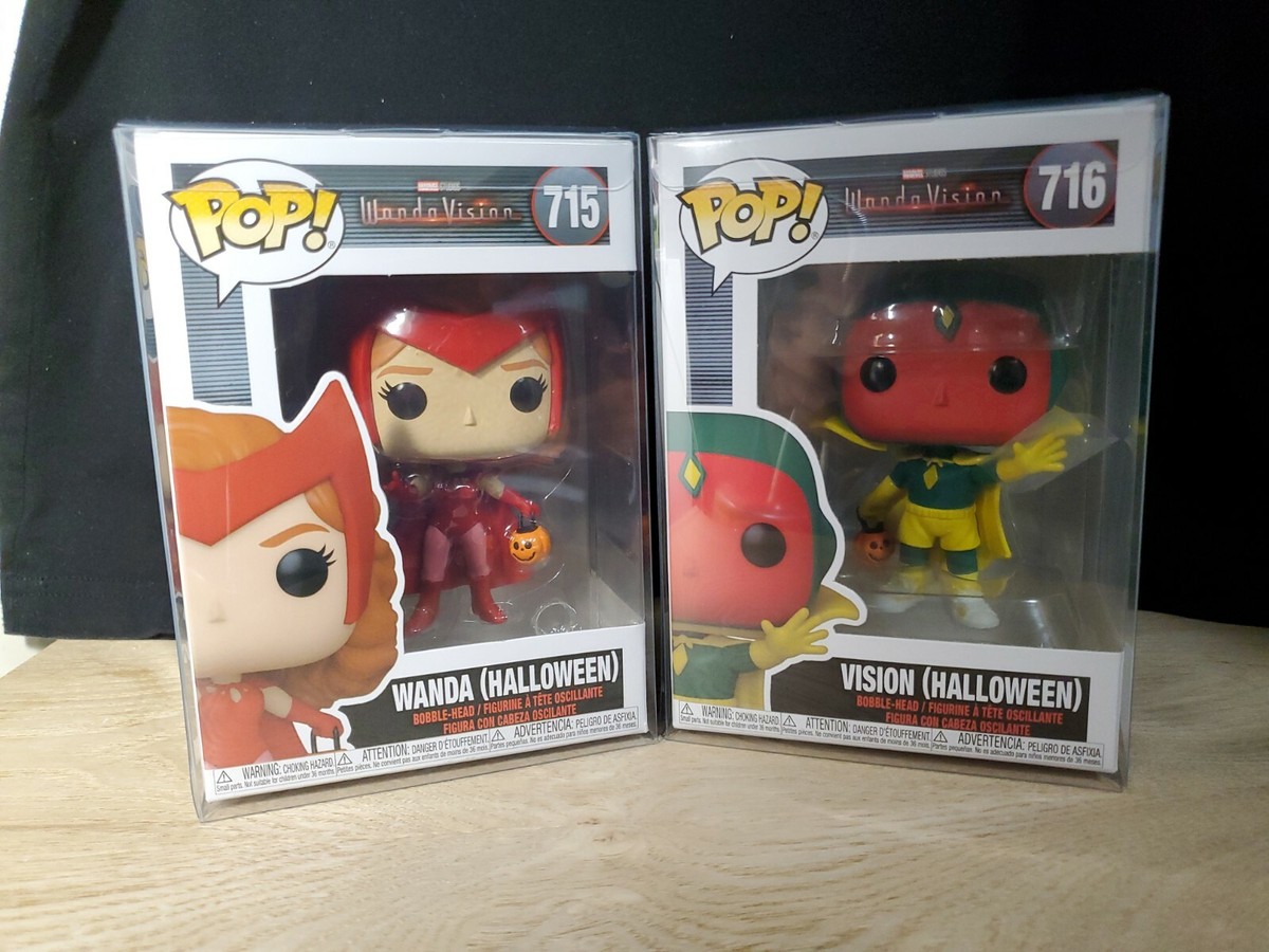 FUNKO POP! Marvel WandaVision Halloween Wanda \u0026 Vision SET W/PROTECTORS |  eBay
