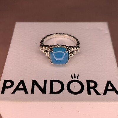 PANDORA Vibrant Spirit Ring, Scuba Blue Crystal Size 48, ALE S925