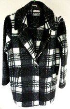 Black & White Check Coat Size 16 - New Without Tags