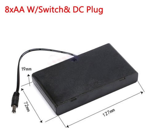Enclosed Battery Holder Case Box With Switch/ Cover/ DC Plug/Wire 2 3 4 8 x AA - Picture 9 of 9