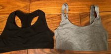 2 girls SPORTS BRAS black NEW GRAY fruit of the loom seamless SHELF 32 large