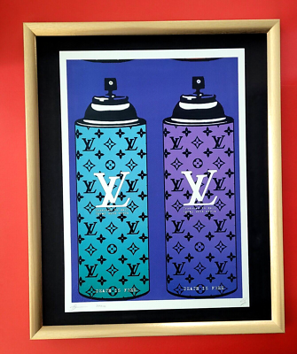 #ad DEATH NYC Hand Signed LARGE Print Framed 16x20in COA SPRAY CANS LUXURY ^= $275.00
