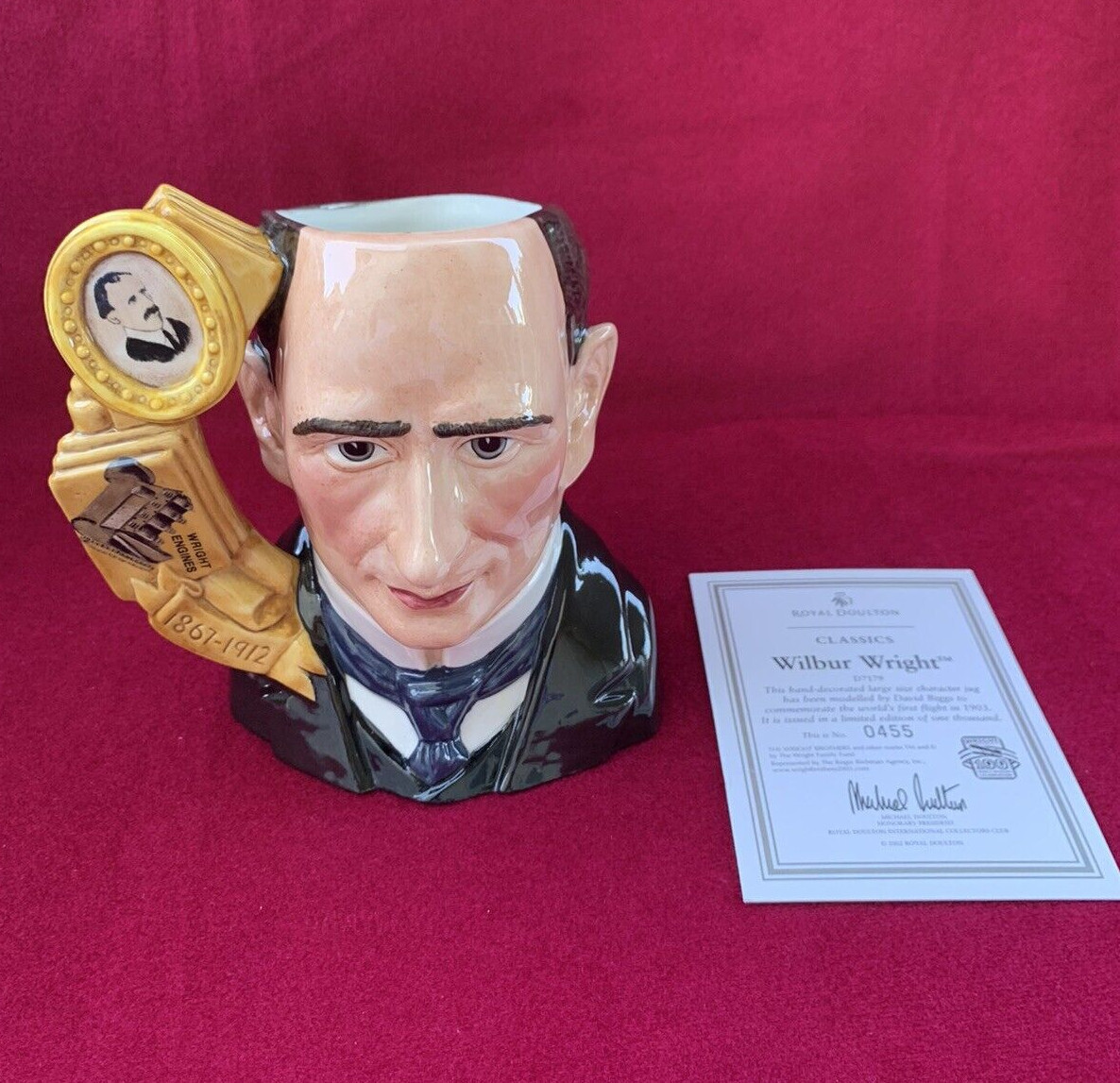 Royal Doulton Wilbur Wright D7179 Toby Jug Mug LE 455/1000 Large