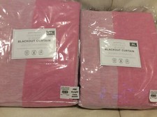 Pottery Barn Kids Two 2 Contrast Border Blackout Curtains Panels 44x84 Pink