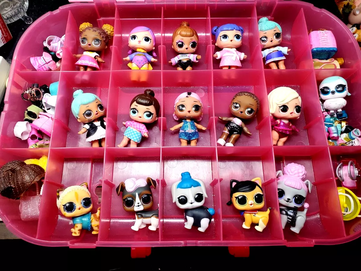 75 Piece LOT LOL Surprise Dolls Accessories Mixed Lot & Doll Display Carry  Case