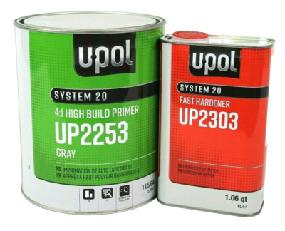 2K Urethane Primer HS Gallon Kit GRAY DTM U-POL UP2253 & UP2303 Fast Hardener