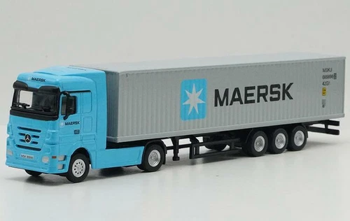 New 1/87 Benz Container truck Trailer Diecast Model Car Toys Gift Display - Picture 8 of 27