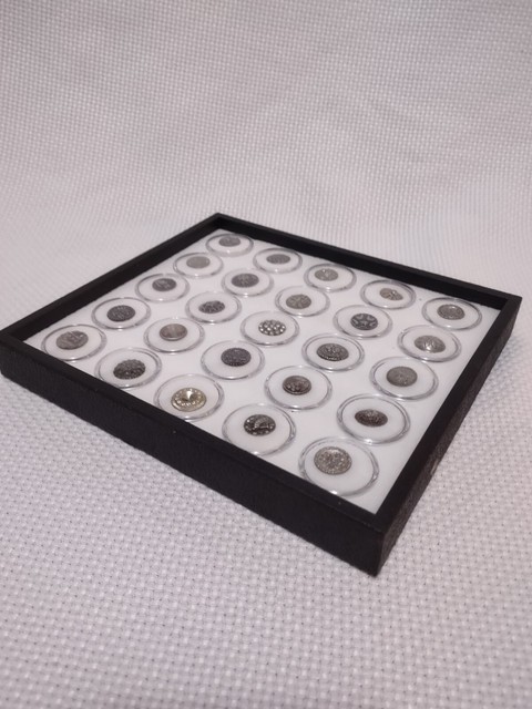 Antique 1800s 25pc Pewter Buttons Display Case Included Estate Find Antique 1800s 25pc Pewter Buttons Display Case Included Estate Find