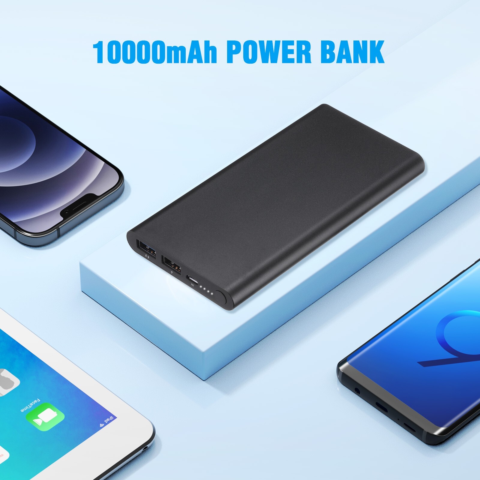 10000mAh Fast External Portable Power Bank Backup Battery Charger for